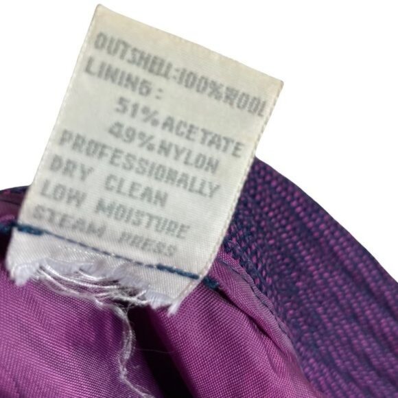 Vintage 70s-80s Schrader Separates Wool Skirt Suit Pink & Purple Est. M - Picture 14 of 16
